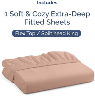 CGK Linens Extra Deep Flex Top Split Head King Fitted Sheet Only - Image 4