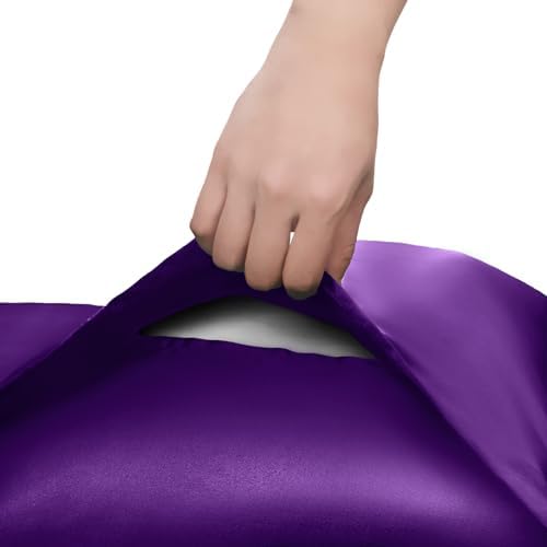 Homiest Purple Ruffle Satin Pillowcase Set of 2 - Image 6