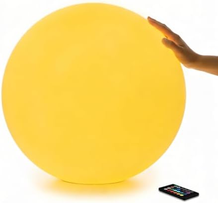 20-inch Rechargeable LED Ball Light, Large Glowing Globe Orb Light w/Remote by COPU