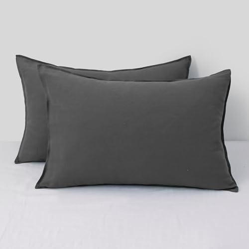CHUFFED Linen Pillow Cases 2 Pack 100% Linen Queen Pillowcases, Breathable and by Chuffed