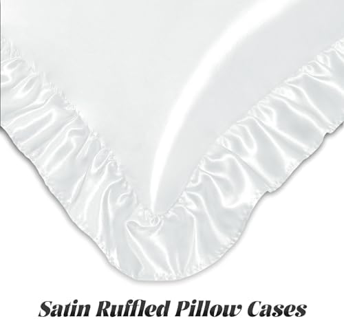 Homiest White Ruffle Satin Body Pillow Cover - Image 4