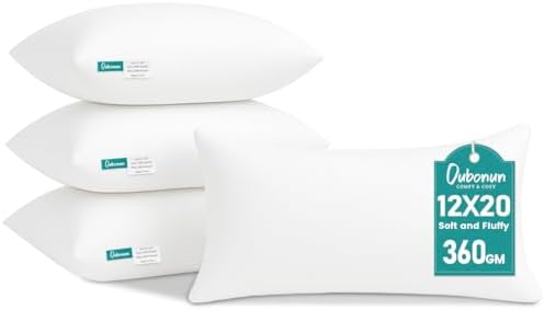 Oubonun 12 x 20 Throw Pillow Inserts Set of 4 by Oubonun