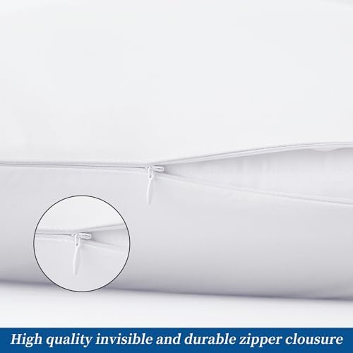 100% Cotton 4 Pcs Pillow Cases Queen Size, 400 Thread Count Sateen Weave White - Image 6