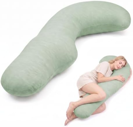 YZ HOME Cooling J Shaped Pregnancy Pillow, Removable Cover by YZHOME