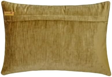 The HomeCentric Decorative Gold 12"x18" Lumbar Pillow Cover, Velvet Lattice - Image 3
