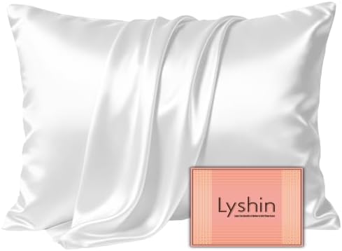 LYSHIN White Silk Pillow Cases Standard Size by LYSHINSILKPILLOWCASES