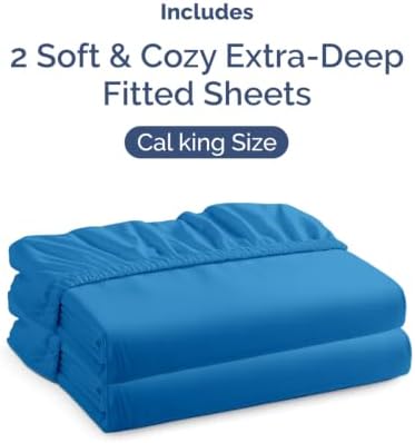 CGK Linens 2 Pack Extra Deep Cal King Fitted Sheets - Image 4