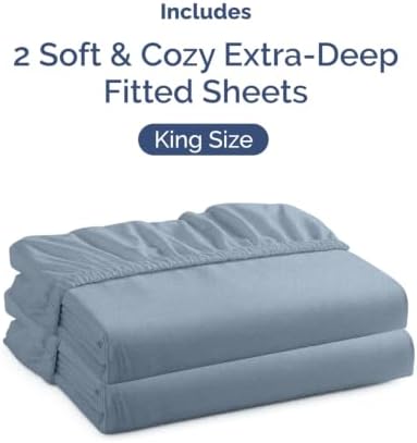 CGK Linens 2 Pack Extra Deep King Fitted Sheets - Image 4