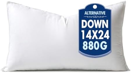MIULEE 14x24 Inch Synthetic Down Alternative Lumbar Pillow Insert by MIULEE