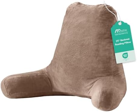 Sasttie Reading Pillow for Bed, Back Pillow for Sitting Up, Light Brown by SASTTIE