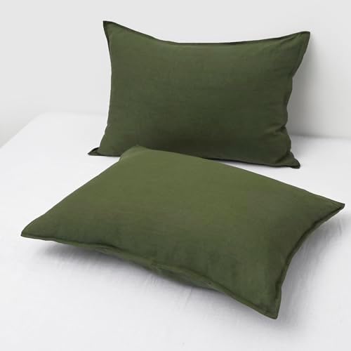 CHUFFED Linen Pillowcases 2 Pack 100% Linen Standard Pillow Cases, Breathable - Image 2