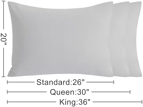 NTBAY Cotton Queen Pillowcases, Light Grey - Image 6