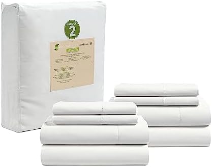 LANE LINEN King Sheets 100% Organic Cotton Cooling Soft 8pc Percale by LaneLinen