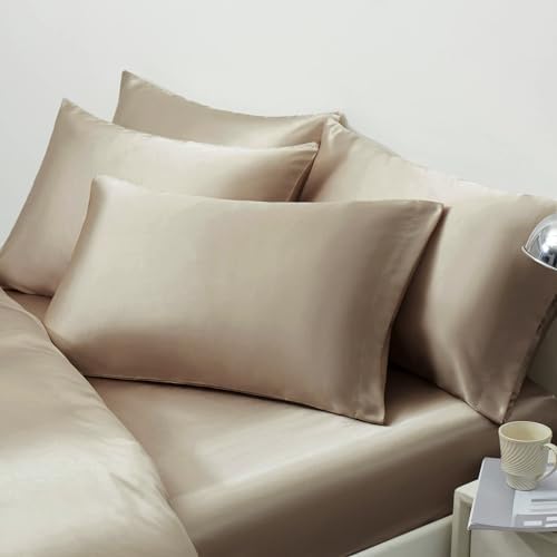 Ersmak Satin Pillowcase Standard Set of 4, Wrinkle Fade Resistant Pillow Covers - Image 5