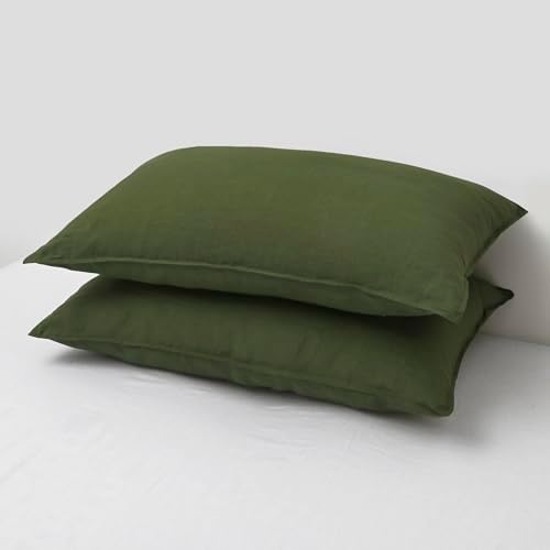 CHUFFED Linen Pillowcases 2 Pack 100% Linen Standard Pillow Cases, Breathable - Image 6