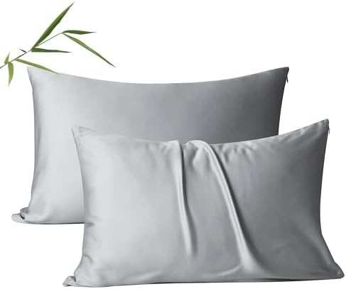 2 Pack Cooling Pillow Cases, Viscose Derived from Bamboo Pillow Protectors by ShunjieHome