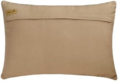 The HomeCentric Decorative Gold 12"x26" Lumbar Pillow Cover, Linen Foil - Image 3