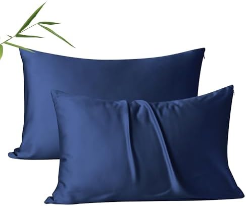 2 Pack Cooling Pillow Cases, Viscose Derived from Bamboo Pillow Protectors by ShunjieHome