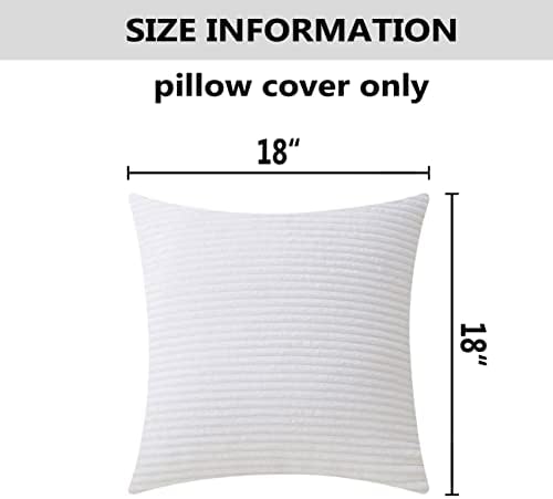 Home Brilliant Pillow Covers 18x18 Striped Corduroy Velvet Cushion Covers Set - Image 5