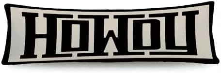 Black and Beige Howdy Western 20x54 Body Pillow Cover, Western Home Room Decor by HUGANE