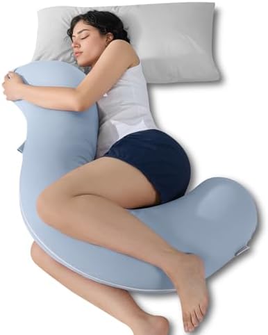 QUEEN ROSE Body Pillow for Side Sleepers, Cooling S Shaped Hug Pillow by QUEENROSE