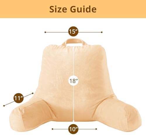 Sasttie Reading Pillow for Bed, Back Pillow for Sitting Up - Image 4