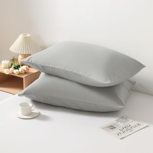 Body Pillow Cases, 2 Pack, 20x54 in, Microfiber, Light Grey - Image 6
