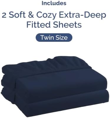 CGK Linens 2 Pack Extra Deep Twin Fitted Sheets - Image 4