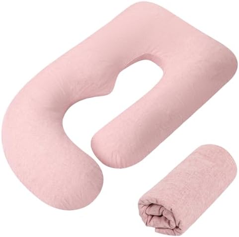 TANOFAR Pregnancy Pillow Cover J Shaped Pink by TANOFAR