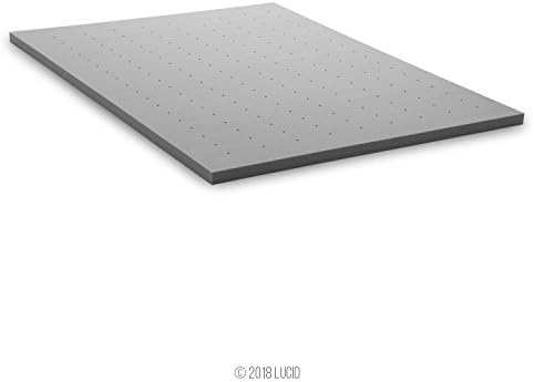 Lucid 2 Inch Bamboo Charcoal Infused Memory Foam Mattress Topper - Image 5