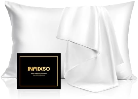 INFIIXSO Mulberry Silk Pillow Cases Standard Size by INFIIXSO