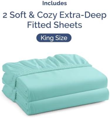 CGK Linens 2 Pack Extra Deep King Fitted Sheets - Image 4