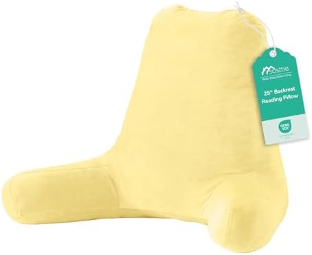 Sasttie Reading Pillow for Bed, Back Pillow for Sitting Up, Light Yellow by SASTTIE
