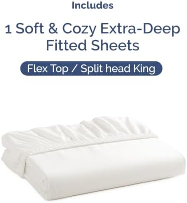 CGK Linens Extra Deep Flex Top Split Head King Fitted Sheet - Image 4