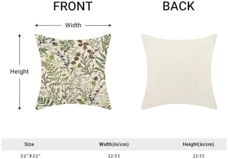 AEIOAE Spring Pillow Covers 22x22 Inch Set of 2, Vintage Sage Green Wild Flower - Image 5
