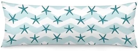 Starfish Body Pillow Cover, Summer Ocean Beach Nautical Long Pillow Case by AELMARNEE
