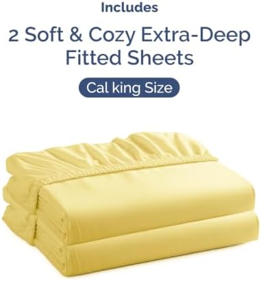 CGK Linens 2 Pack Extra Deep Cal King Fitted Sheets - Image 4