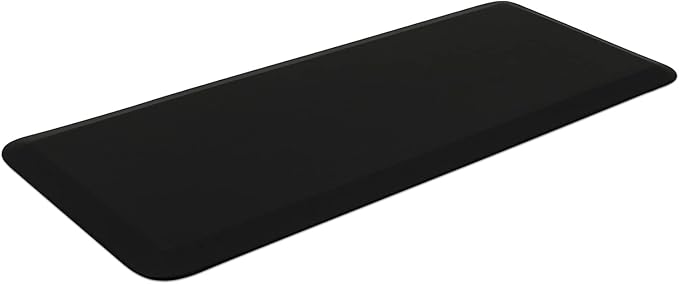 GelPro Anti-Fatigue Designer Comfort Kitchen Floor Mat, 20x48”, Leather Grain Jet Stain Resistant Surface with 3/4” Thick Ergo-Foam Core for Health and Wellness