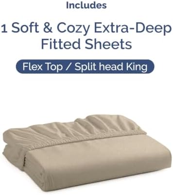 CGK Linens Deep Flex Top Split Head King Fitted Sheet - Image 4