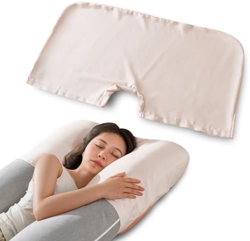 QUEEN ROSE Pregnancy Body Pillow Cover, Satin Cooling Pillowcase by QUEENROSE