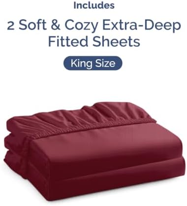 CGK Linens 2 Pack Extra Deep King Fitted Sheets - Image 4