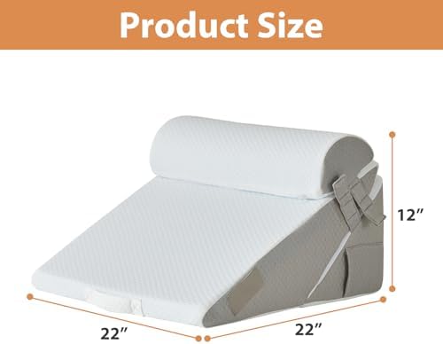 BIEEZZK Wedge Pillow Set for After Surgery, Wedge Pillow for Acid Reflux - Image 3