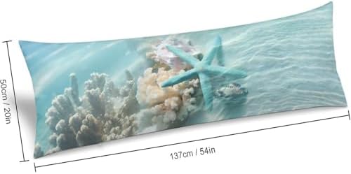 Nautical Coastal Body Pillow Cover Blue Pillowcase - Image 2