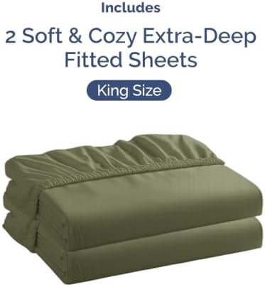 CGK Linens 2 Pack Extra Deep King Fitted Sheets - Image 4