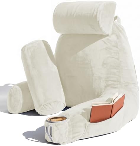 Nestl Reading Pillow with Shredded Memory Foam Includes 2 Neck and Lumber by Nestl