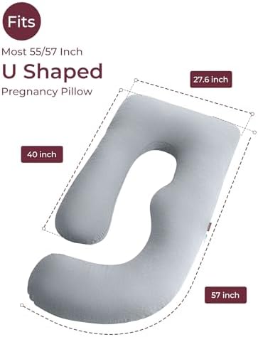 Momcozy Cooling Pregnancy Pillow Cover, U Shaped Maternity Pillowcase - Image 6
