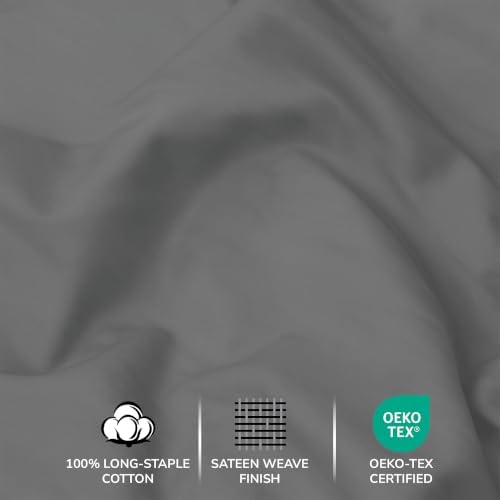 Feather & Stitch 100% Cotton Sateen 500 TC King Size Bed Sheet Set - Image 5