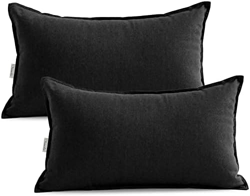 Jeanerlor Natural Cotton Linen Green Decorative 12"x20" Throw Pillow Case - Image 2