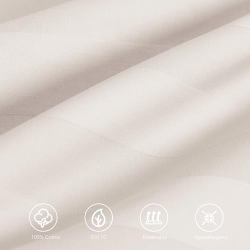 100% Egyptian Cotton Pillow Protectors Set of 2 King Size - Image 3