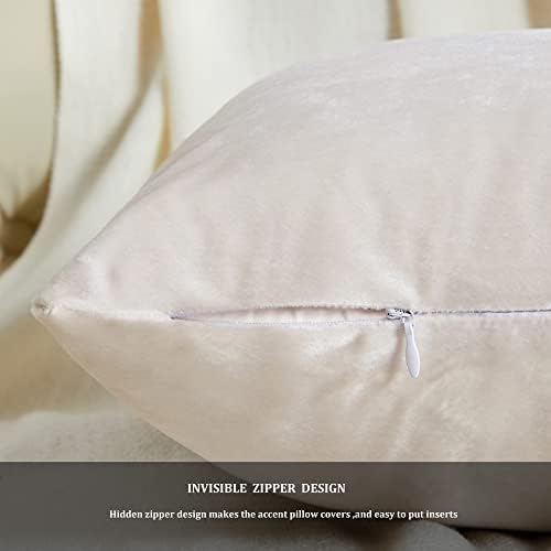 GIGIZAZA Decorative Throw Pillow Covers 16 x 16, Ivory Cream White Soft Pillow - Image 5